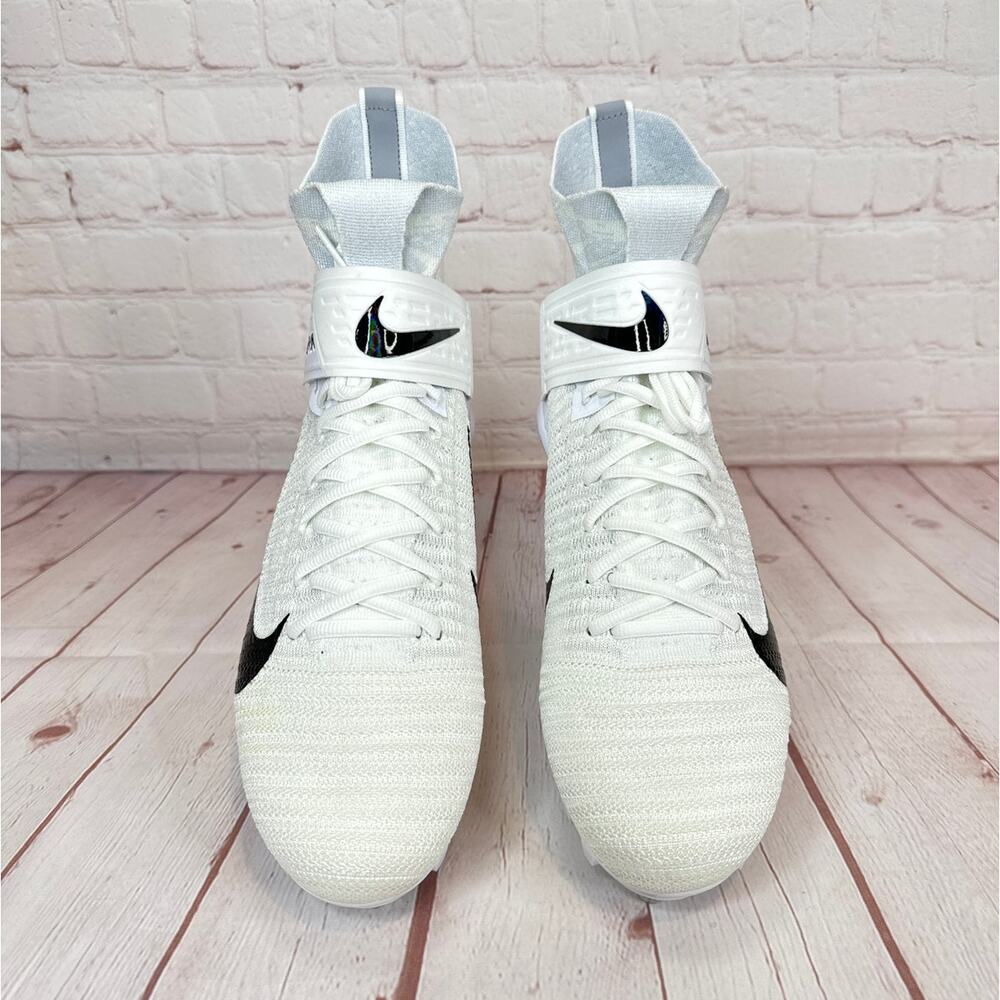 Nike Alpha Menace Elite 2 Flyknit White Football Cleats Mens Size 11 CI1530-100 - Picture 7 of 11